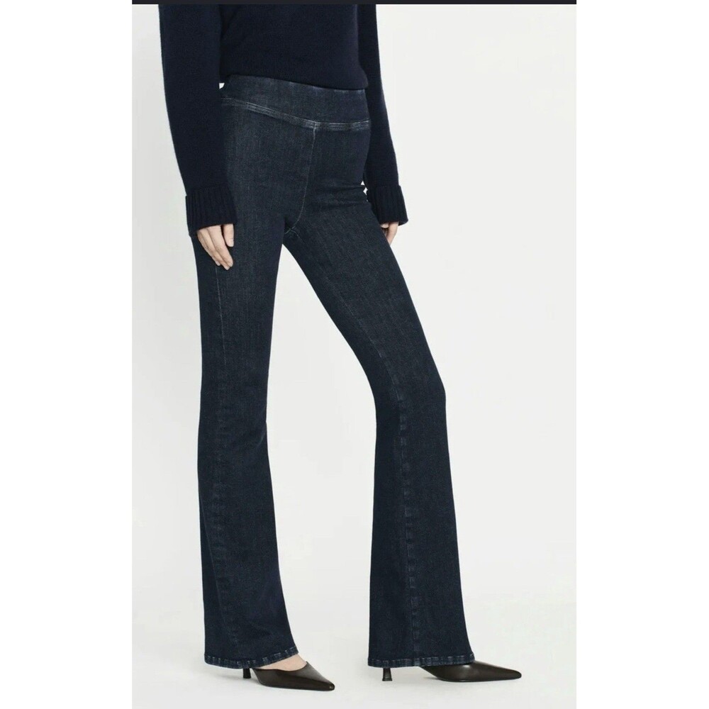 FRAME Jet Set Flare Jeans Dark Wash Pull On Stretch Size 0 EUC